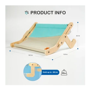 Robotime Mewoofun Cat Window Perch Assembly Hanging Bed Blue 3 Robotime Mewoofun Cat Window Perch Assembly Hanging Bed Blue