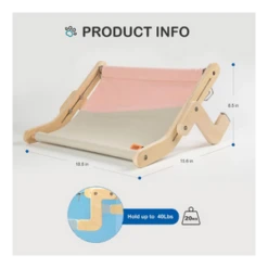 Robotime Mewoofun Cat Window Perch Assembly Hanging Bed Pink