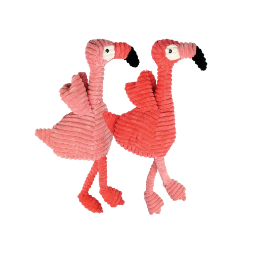 Multipet Pet Envy Corduroy Flamingo Plush Dog Toy 4 Multipet Pet Envy Corduroy Flamingo Plush Dog Toy - Image 2