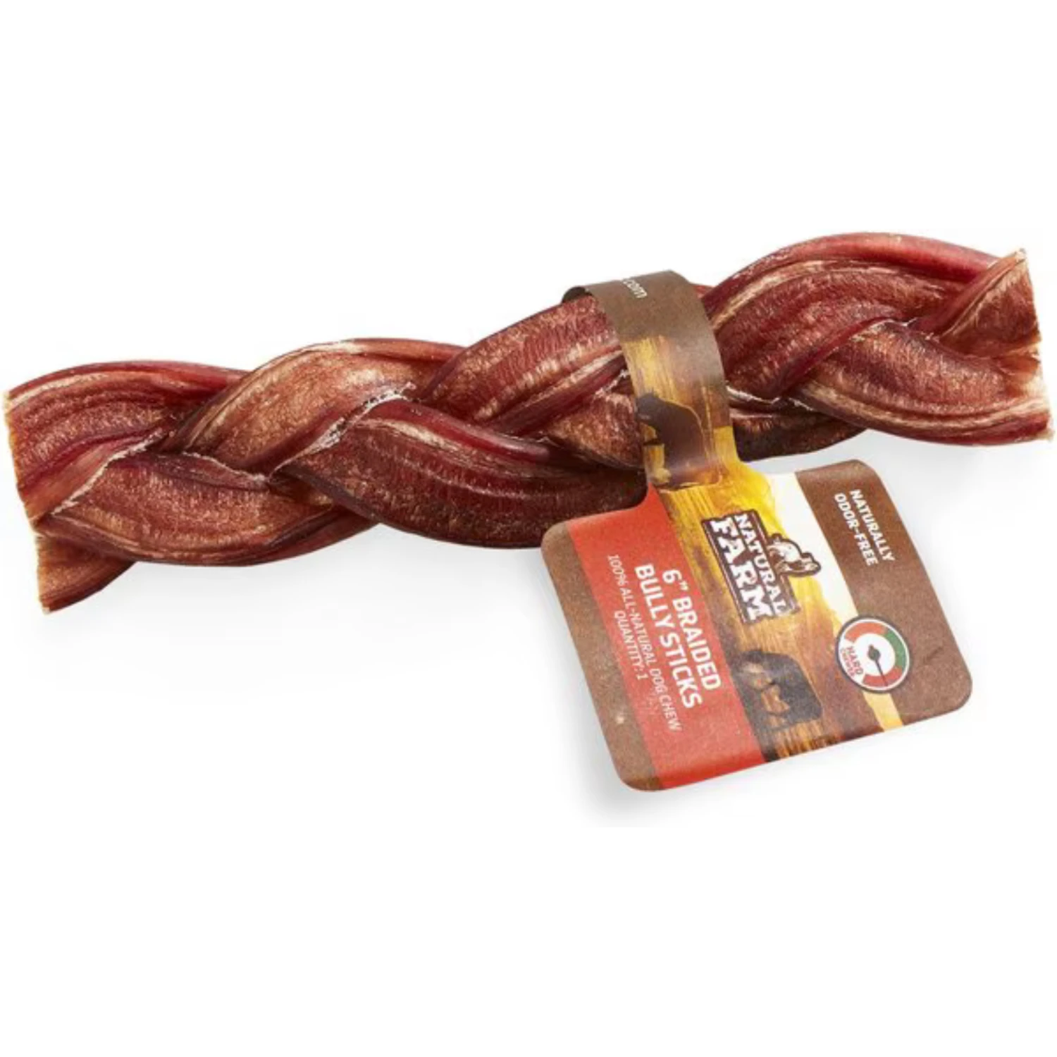 Natural Farm Odor Free Braided Bully Stick 6" 3 Natural Farm Odor Free Braided Bully Stick 6"