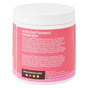 Nature's Logic Dehydrated Pork Bone Broth Dog & Cat Food Topper, 6-oz Tub 4 Nature's Logic Dehydrated Pork Bone Broth Dog & Cat Food Topper, 6-oz Tub - Image 2