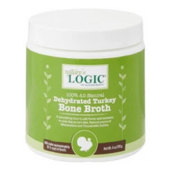 Nature's Logic Dehydrated Turkey Bone Broth Dog & Cat Food Topper, 6-oz Tub