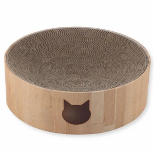 Necoichi Cozy Cat Scratcher Bowl, Oak 3 Necoichi Cozy Cat Scratcher Bowl, Oak