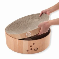 Necoichi Cozy Cat Scratcher Bowl, Oak 8 Necoichi Cozy Cat Scratcher Bowl, Oak -Mutts And Co-us NecoichiCozyCatScratcherBowl 1