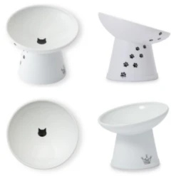 Necoichi Tilted Stress Free Raised Cat Food Bowl -Mutts And Co-us NecoichiTiltedStressFreeRaisedCatFoodBowl