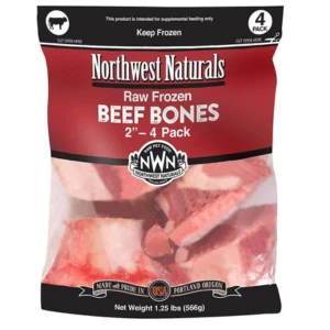 Northwest Naturals Raw Frozen Beef Bone 3-5", 4pk 3 Northwest Naturals Raw Frozen Beef Bone 3-5", 4pk
