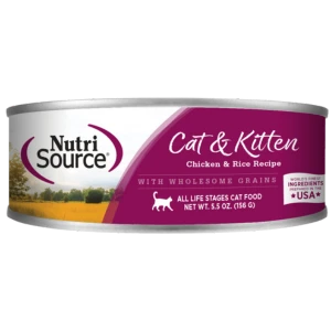 Nutrisource Chicken & Rice Cat And Kitten Canned Cat Food 5.5 Oz 3 Nutrisource Chicken & Rice Cat And Kitten Canned Cat Food 5.5 Oz