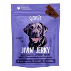 Nutrisource Jivin' Jerky Beef, Turkey & Salmon Healthy Jerky Dog Treats 4 Oz