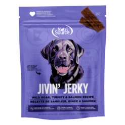 Nutrisource Jivin' Jerky Boar, Turkey & Salmon Healthy Jerky Dog Treats 4 Oz