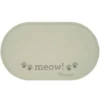 ORE Pet Oval Silicone Placemat Grey Meow - Large -Mutts And Co-us OREPetOvalSiliconePlacematGreyMeow Large