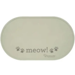 ORE Pet Oval Silicone Placemat Grey Meow - Large