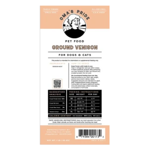Oma's Pride Ground Venison Raw Frozen Dog / Cat Food 4 Oma's Pride Ground Venison Raw Frozen Dog / Cat Food - Image 2