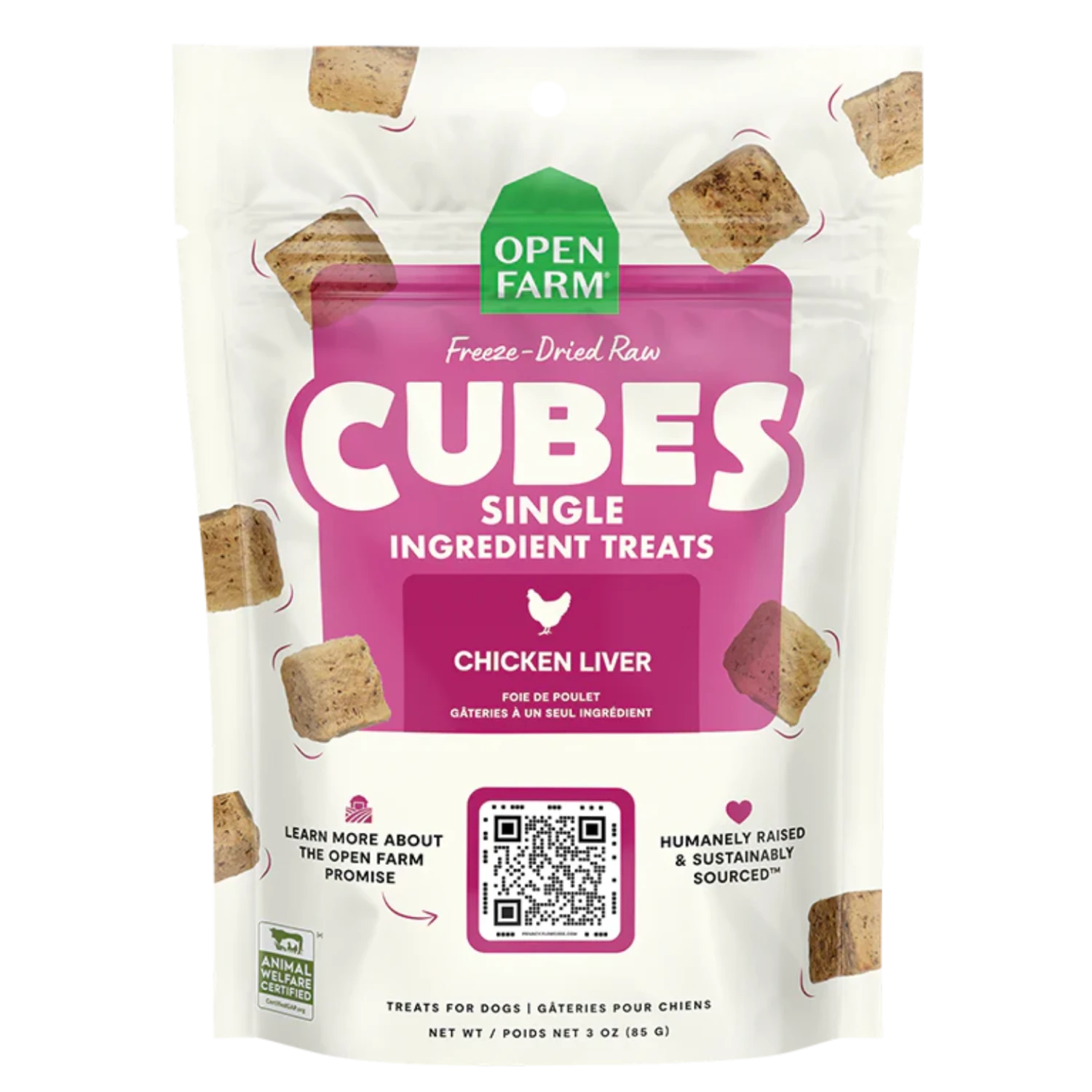 Open Farm Cubes Freeze Dried Raw Single Ingredient Chicken Liver Dog Treats 3-oz 3 Open Farm Cubes Freeze Dried Raw Single Ingredient Chicken Liver Dog Treats 3-oz