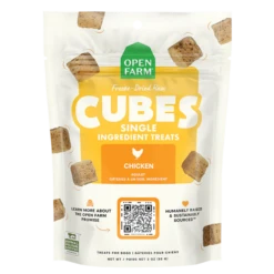 Open Farm Cubes Freeze Dried Raw Single Ingredient Chicken Dog Treats 3-oz