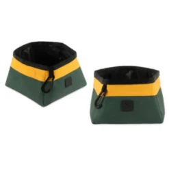 P.L.A.Y. Pet Lifestyle And You Landscape Series Travel Dog Bowl -Mutts And Co-us P.L.A.Y.PetLifestyleandYouLandscapeSeriesTravelDogBowlMoss