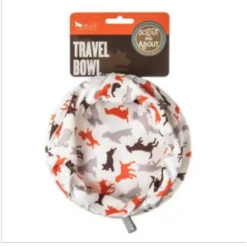 P.L.A.Y. Pet Lifestyle And You Scout & About Travel Dog Bowl Vanilla