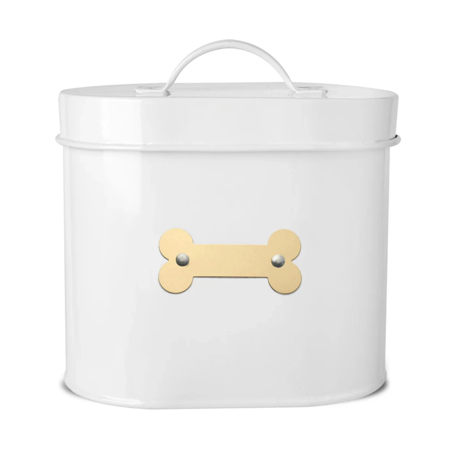 Park Life Designs Cheshire Oval Pet Treat Canister White 3 Park Life Designs Cheshire Oval Pet Treat Canister White