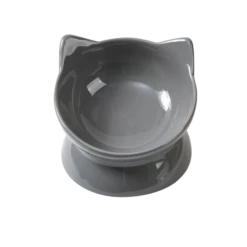 Park Life Designs Oscar Tilt Food Dish For Cats 5" Grey