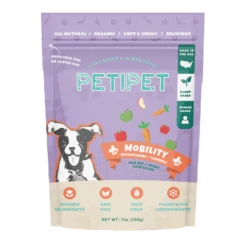 Petipet Mobility Bites With Glucosamine + Turmeric Apple & Carrot Flavored Soft Chew Hip & Joint Supplement For Dogs, 7-oz Bag