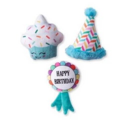 Pet Shop By Fringe Studio Happy Bark-Day Day Mini 3 Piece Set Dog Toy