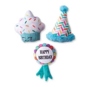 Pet Shop By Fringe Studio Happy Bark-Day Day Mini 3 Piece Set Dog Toy 3 Pet Shop By Fringe Studio Happy Bark-Day Day Mini 3 Piece Set Dog Toy