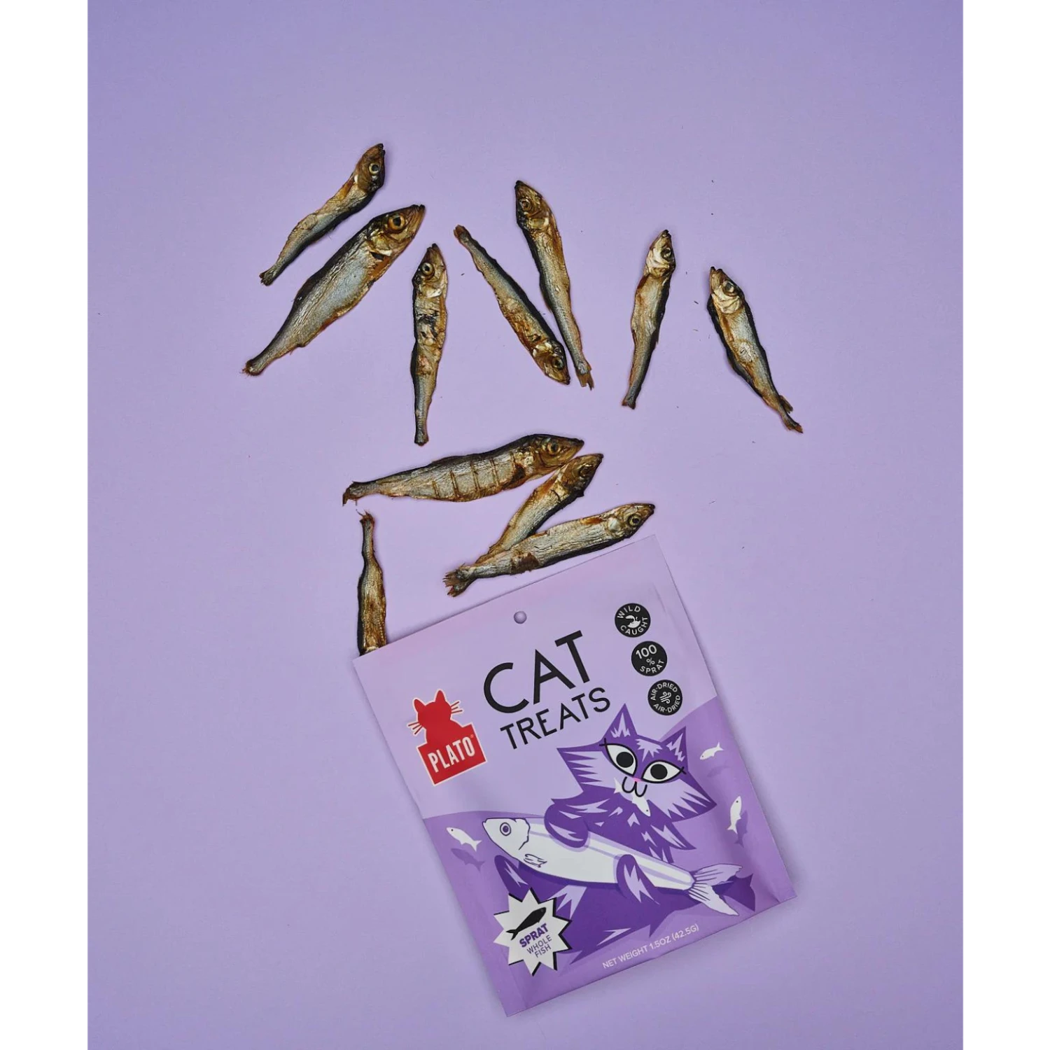 Plato Grain-Free Air Dried Baltic Sprat Cat Treats 2.5 Oz 5 Plato Grain-Free Air Dried Baltic Sprat Cat Treats 2.5 Oz - Image 3