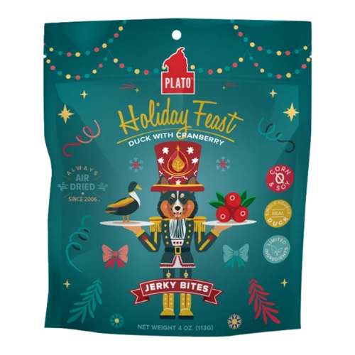 Plato Holiday Holiday Feast Duck & Cranberry Jerky Dog Treats 4 Oz 3 Plato Holiday Holiday Feast Duck & Cranberry Jerky Dog Treats 4 Oz