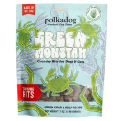 Polka Dog Green Monstah Bits Crunchy Dog Treats 7oz