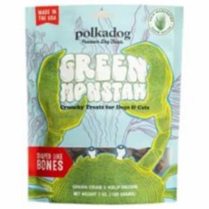 Polka Dog Green Monstah Bone Shaped Crunchy Dog Treats 7oz 3 Polka Dog Green Monstah Bone Shaped Crunchy Dog Treats 7oz