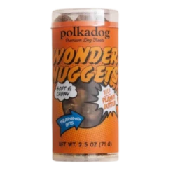 Polka Dog Mini Tube Wonder Nuggets Peanut Butter Soft & Chewy Dog Treats 2.5oz