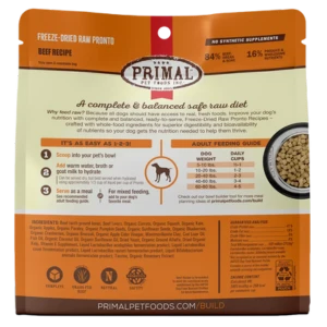 Primal Pronto Beef Formula Freeze-Dried Dog Food 4 Primal Pronto Beef Formula Freeze-Dried Dog Food - Image 2