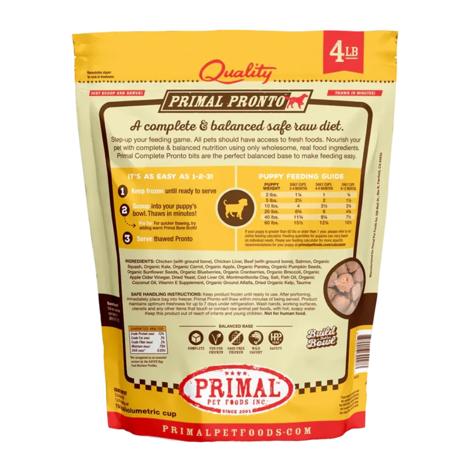 Primal Pronto Puppy Formula Raw Frozen Dog Food 4lb 4 Primal Pronto Puppy Formula Raw Frozen Dog Food 4lb - Image 2