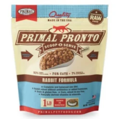 Primal Pronto Rabbit Formula Frozen Raw Cat Food 1 Lbs