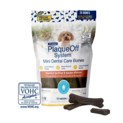Proden PlaqueOff Mini Dental Care Bones Peanut Butter & Bacon, 12oz