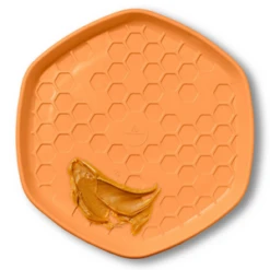 Project Hive Pet Company Disc & Lick Mat Dog Toy Sweet Mango Scent -Mutts And Co-us ProjectHivePetCompanyMangoDiscDogToy 3