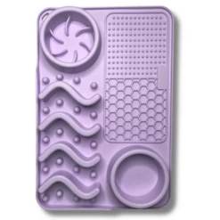 Pups Up Rectangle Lick Mat & Slow Feeder Combo Purple