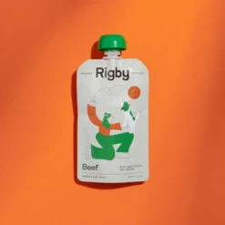 Rigby Organic Beef Squeeze Pouch Dog Treats 3.5oz Single