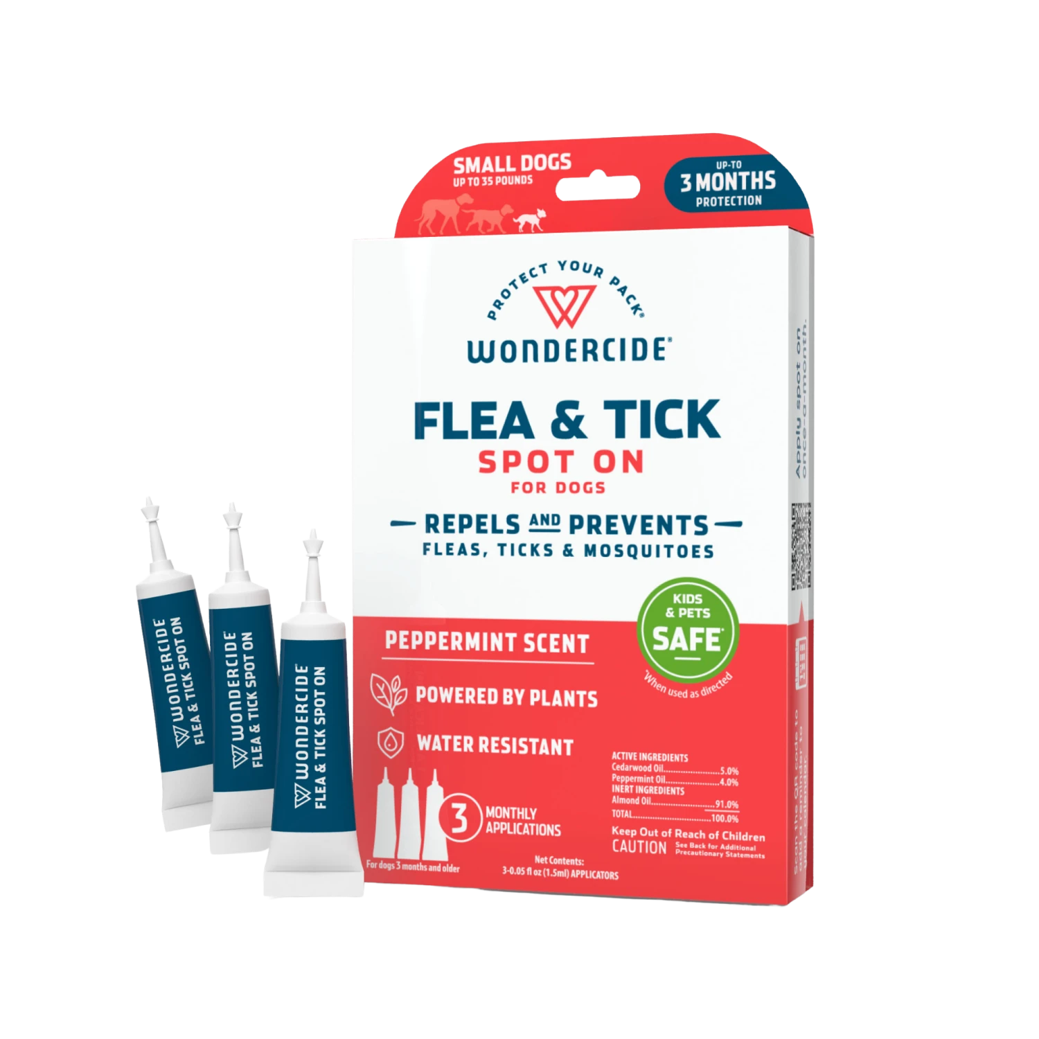 Wondercide 3 Tubes Spot On Peppermint Flea & Tick For Small Dogs 3 Wondercide 3 Tubes Spot On Peppermint Flea & Tick For Small Dogs