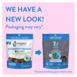 Shameless Pets Soft-Baked Blueberried Treasure Biscuits For Dogs, 6oz -Mutts And Co-us ShamelessPetsSoft BakedBlueberriedTreasureBiscuitsforDogs 6oz 4