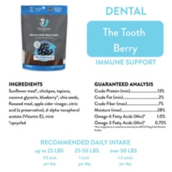 Shameless Pets The Tooth Berry Dental Sticks For Dogs, 7.2oz -Mutts And Co-us ShamelessPetsTheToothBerryDentalSticksforDogs 7.2oz 5