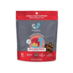 Shameless Pets Crunchy More Tuna, Cheese Cat Treats, 2.5oz