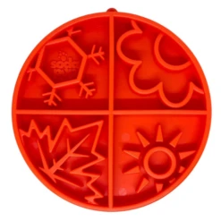 SodaPup Enriching Shallow Slow Feeder Four Seasons Ebowl For Dogs Orange