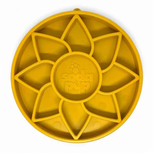 SodaPup Enriching Slow Feeder Sunflower Ebowl For Dogs Yellow 3 SodaPup Enriching Slow Feeder Sunflower Ebowl For Dogs Yellow
