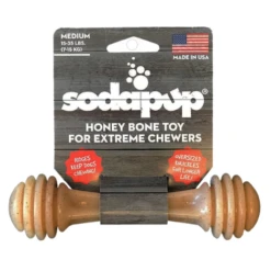 SodaPup Honey Bone EChew Durable Nylon Dog Chew Toy
