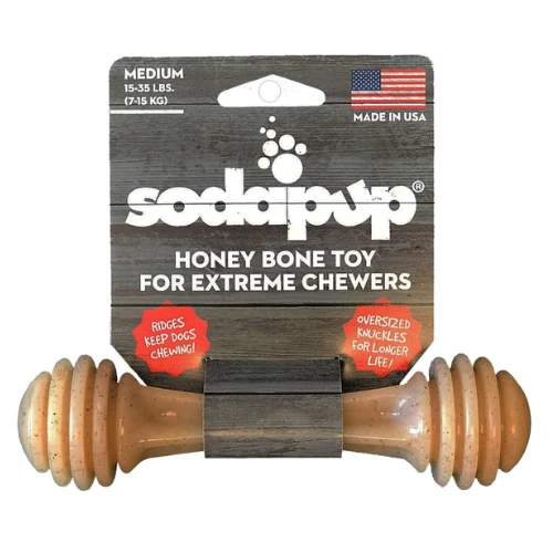 SodaPup Honey Bone EChew Durable Nylon Dog Chew Toy 3 SodaPup Honey Bone EChew Durable Nylon Dog Chew Toy
