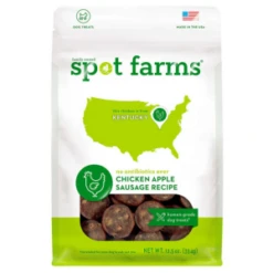 Spot Farms Chicken Apple Sausage Recipe Dog Treats 12.5 Oz Bag