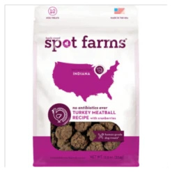 Spot Farms Turkey Meatball Recipe With Cranberries Dog Treats 12.5 Oz Bag