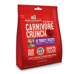 Stella & Chewy's Carnivore Crunch Cage-Free Turkey Recipe Freeze-Dried Dog Treats 3.25 Oz