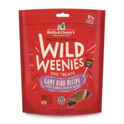 Stella & Chewy's Wild Weenies Game Bird Recipe Freeze-Dried Dog Treats 3.25 Oz