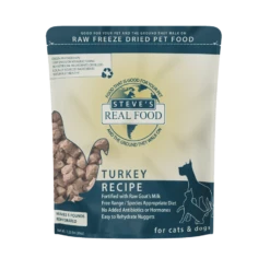 Steve's Real Food Freeze-Dried Raw Dog And Cat Food Nuggets Turkey, 1.25 Lbs